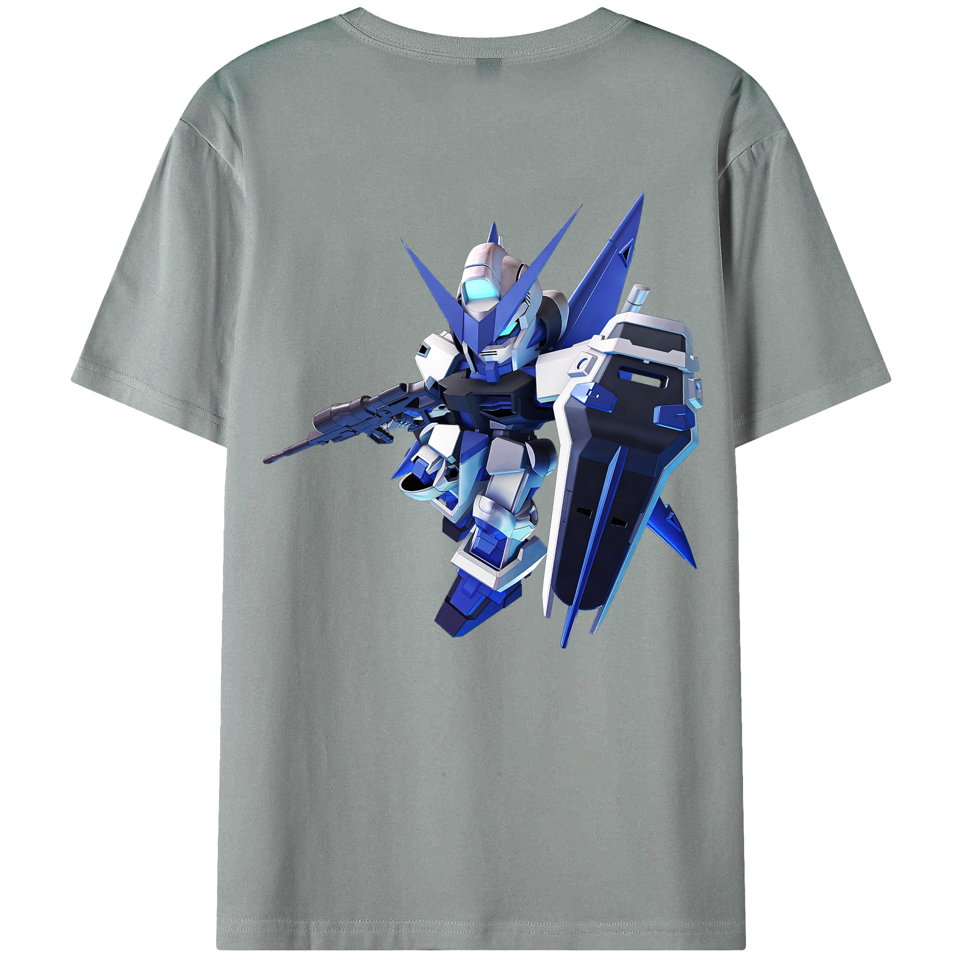 （画像用） 機動戦士ガンダム Mobile Suit Gundam 綿100％ メンズ半袖Tシャツ（バックプリント） 通気性